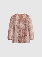 Snake Print Chiffon Blouse