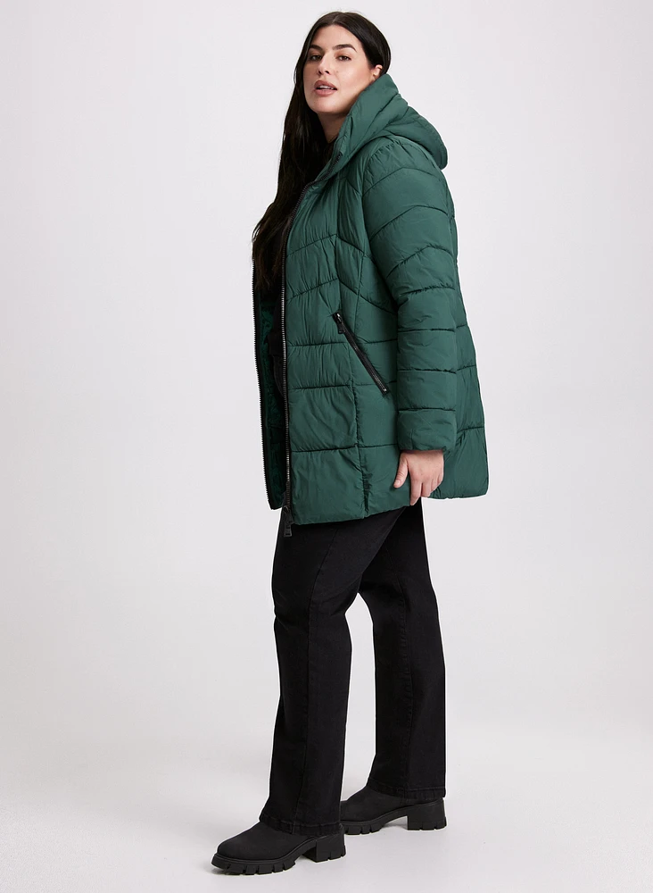 Manteau bouffant en matières recyclées