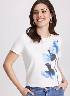 Floral Placement Print T-Shirt