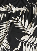 Leaf Print Midi Skirt