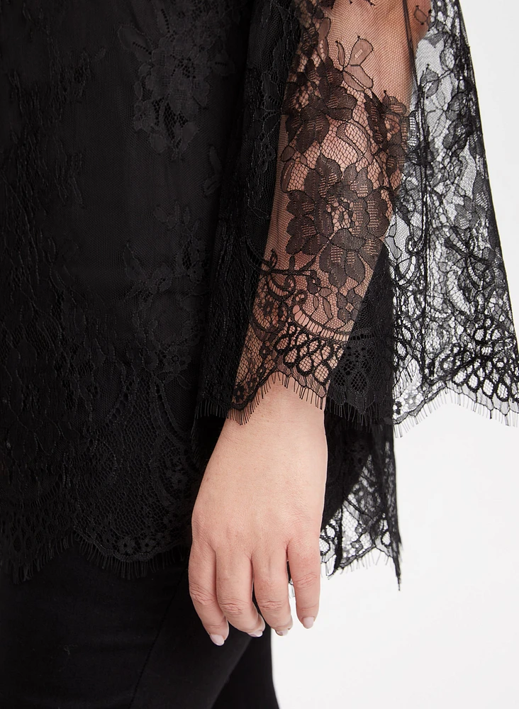 Eyelash Lace Popover Top