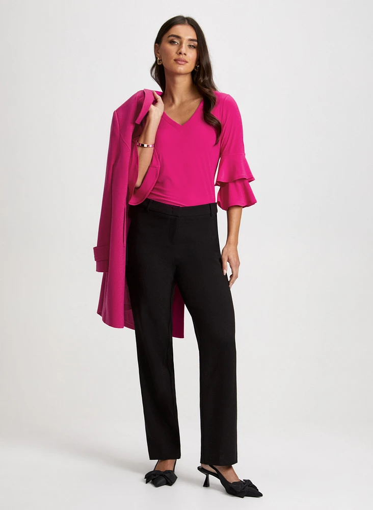 Ruffle Sleeve Tunic & Modern Fit Pants