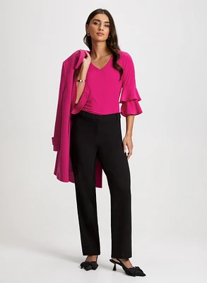 Ruffle Sleeve Tunic & Modern Fit Pants