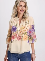 Floral Placement Print Blouse