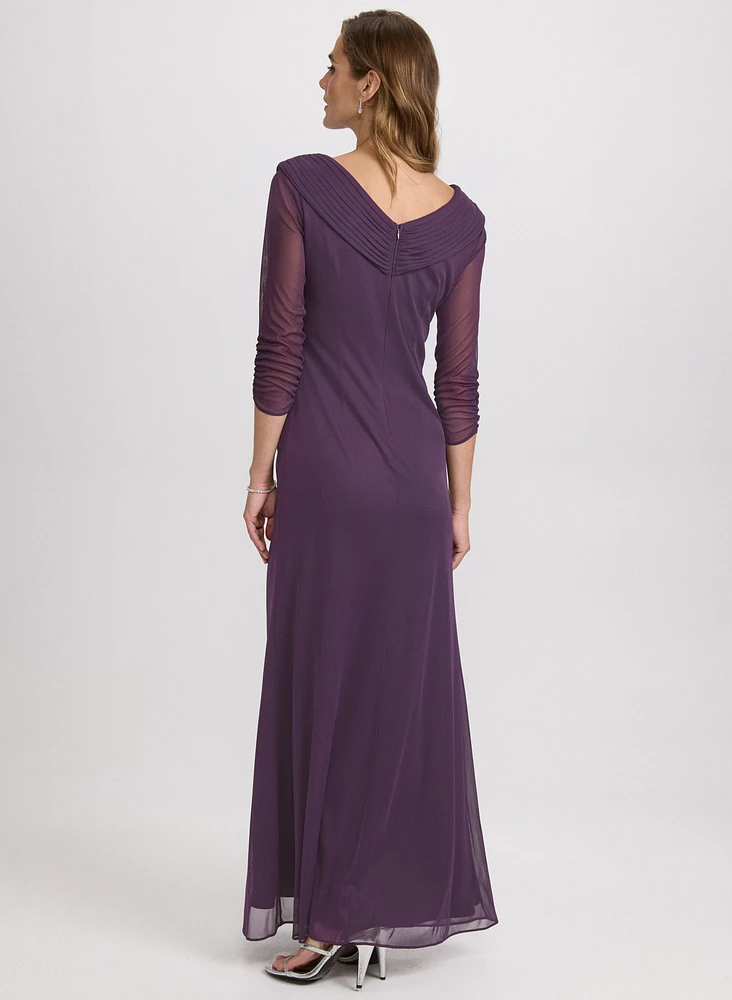 Mesh Wrap-Style Dress