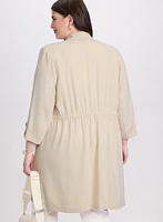 Long Drawstring Waist Jacket