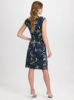Robe florale drapée