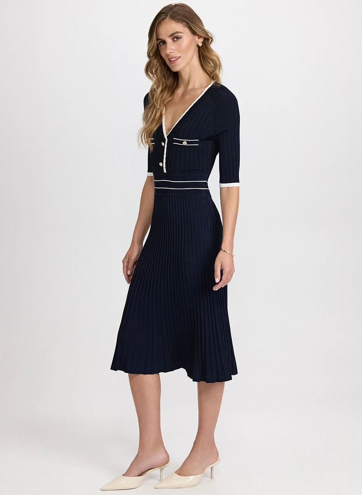 Knit V-Neck Dress
