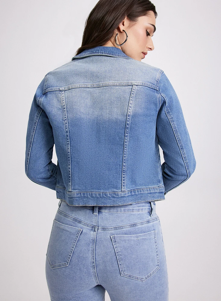 Zip-Front Denim Jacket