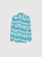 Blouse géométrique boutonnée