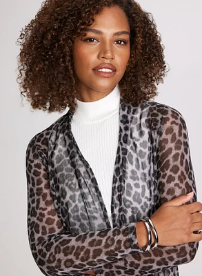 Cheetah Print Mesh Layering Top