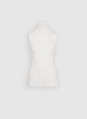 Sleeveless Knit Turtleneck