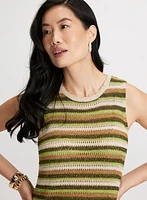 Camisole rayée en mailles crochetées