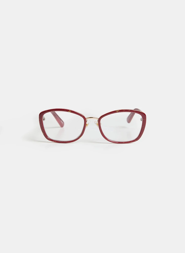 Oval Metallic Detail Reading Glasses