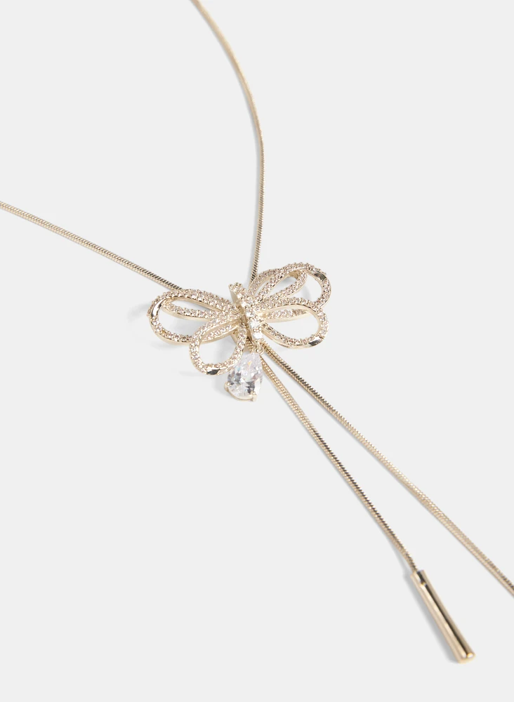 Crystal Bow Necklace