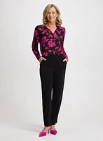 Floral Print Blouse & Tapered Leg Pants