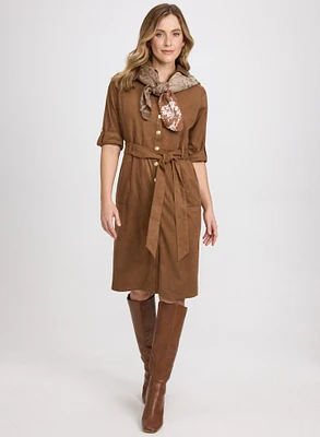 Robe-chemisier en suède végane