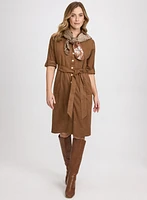 Robe-chemisier en suède végane