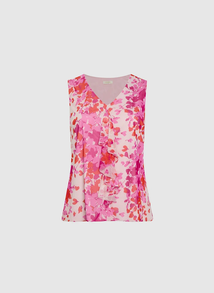 Floral Flounce Front Top