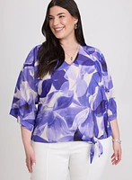 Blouse à motif feuilles