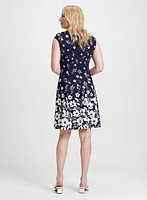 Cascading Floral Print Dress