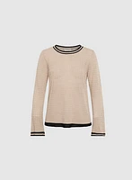 Contrast Open Knit Sweater