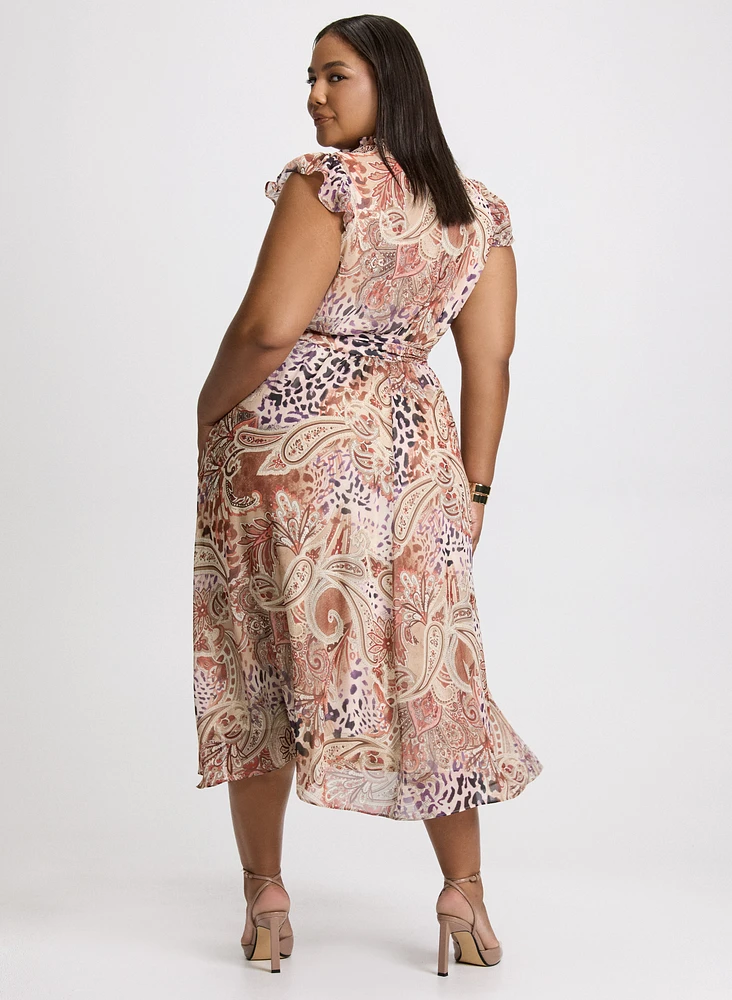 Paisley Print Chiffon Dress