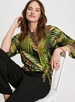 Palm Print Elbow Sleeve Top