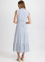 Robe volantée à rayures
