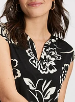 Split Neck Floral Top