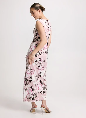 Flounced Rose Print Dress