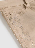 Rhinestone Capri Jeans