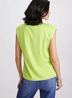 Metallic Button T-Shirt