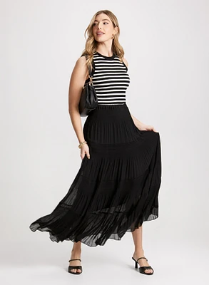 Sleeveless Striped Top & Maxi Skirt