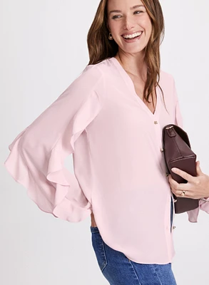 Blouse boutonnée à volants