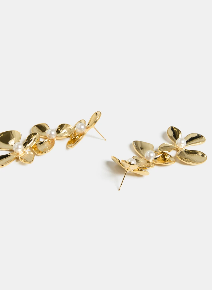 Boucles d'oreilles pendantes florales