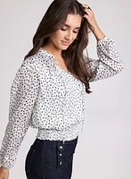 Blouse à pois abstraits