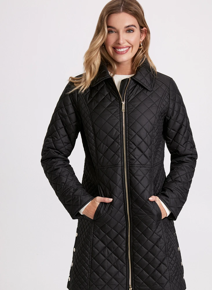 Diamond Quilted Puffer Coat