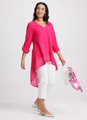 Asymmetric Mesh Hem Tunic