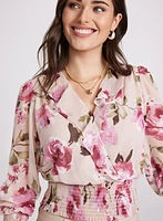 Blouse florale à volant