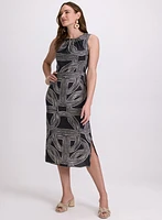 Geometric Linen-Blend Dress