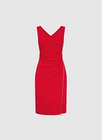 Double V-Neck Sheath Dress