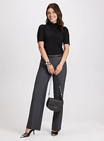 Turtleneck Elbow Sleeve Top