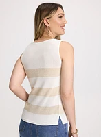 Sleeveless Striped Knit Top