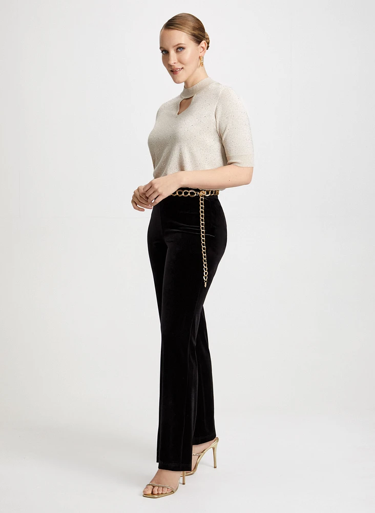 Shimmer Sweater & Velvet Pants