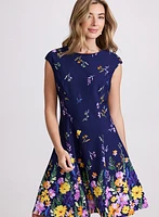 Cascading Floral Print Dress