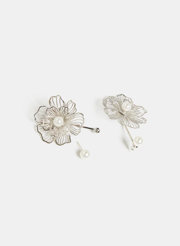 Floral & Pearl Earrings