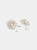 Boucles d'oreilles à fleur et à perle