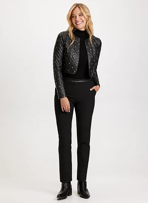 Studded Vegan Leather Jacket & Emma Fit Pants