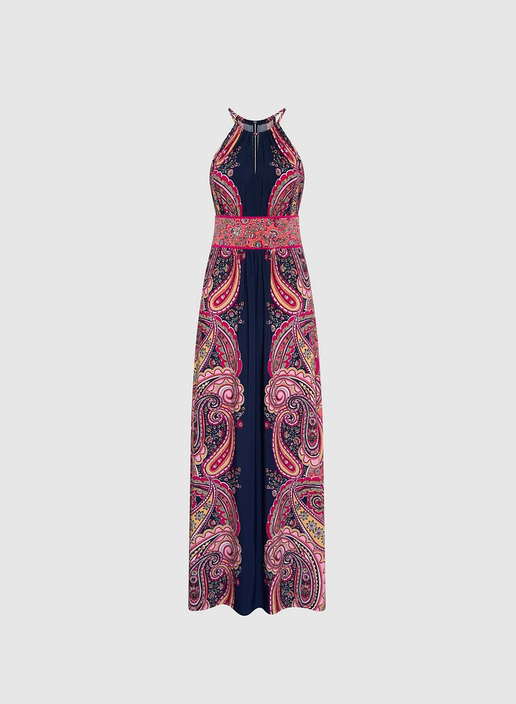 Paisley Placement Print Dress